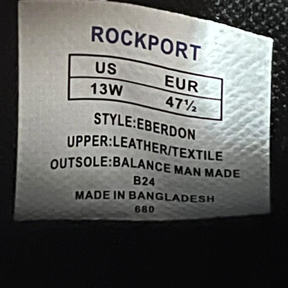 Rockport‎ Eberdon Black Leather Slip On Loafer Shoes Men 13W - Picture 9 of 11